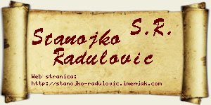 Stanojko Radulović vizit kartica